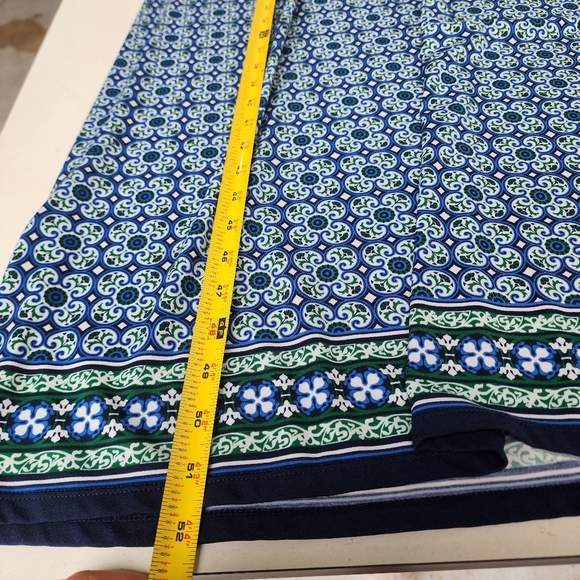 Max Studio Maxi Dress Sleeveless Blue Green Tile Print Womens Stretch Sz S - Picture 11 of 15